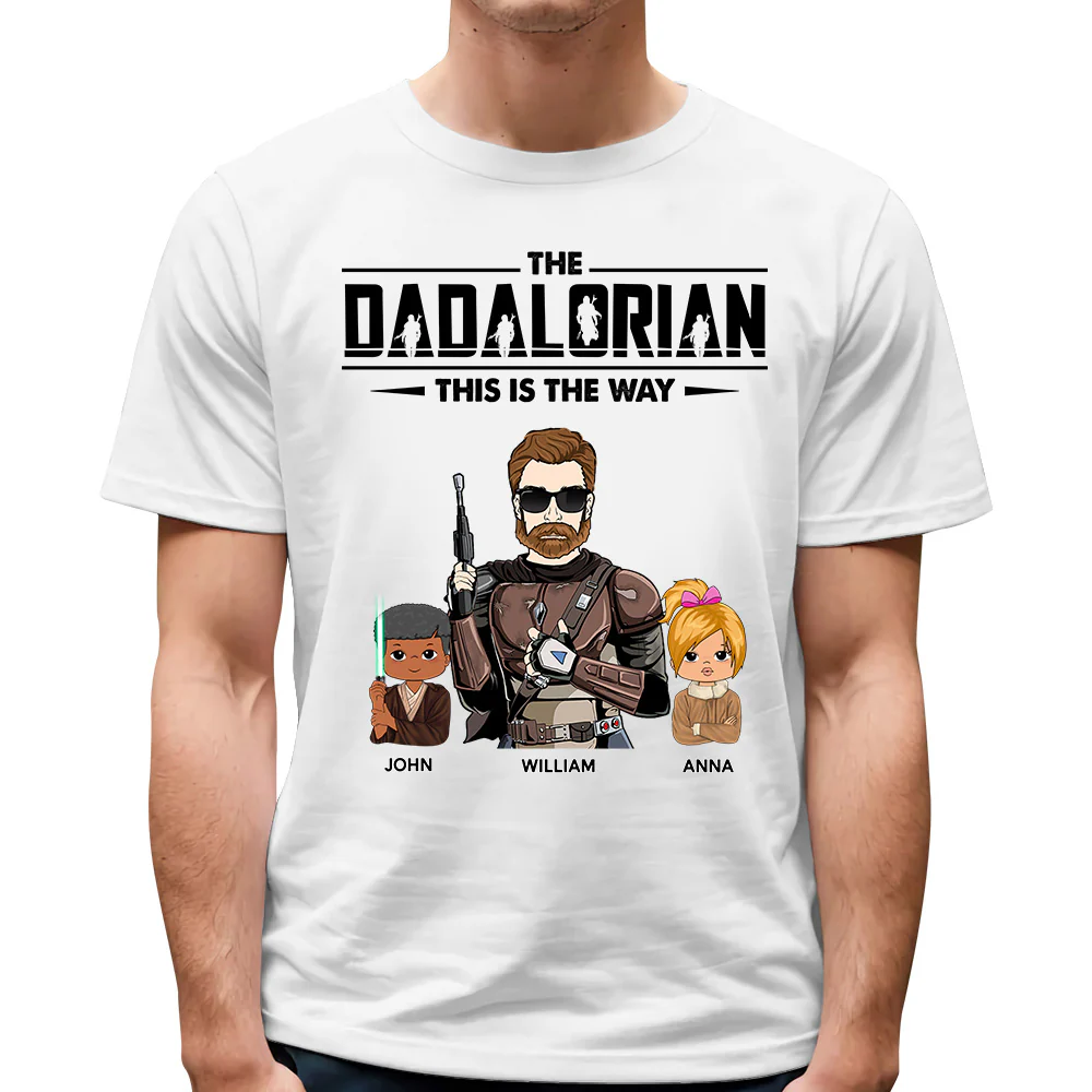 The Dadalorian This Is The Way Personalized Shirt Gift For Dad - Custom Nickname With Kids New - necksoother