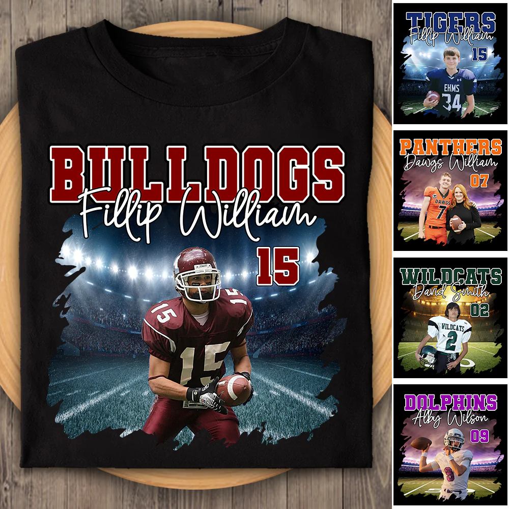 Football Personalized Shirt Custom Photo And Team Name. Custom Bootleg Rap Tee Football - necksoother