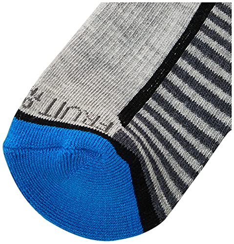 Fruit of the Loom Boys' 6-Pair Half Cushion Ankle Socks. Gray assort. Medium (Shoe Size: 9-2.5) - necksoother