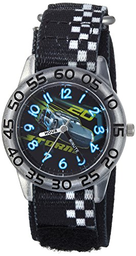 Disney Cars Kids' Kids' Plastic Time Teacher Analog Quartz Nylon Strap Watch - necksoother