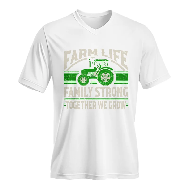 Farm life Family Strong_Together We grow - Unisex Jersey Short Sleeve V-Neck Tee - necksoother