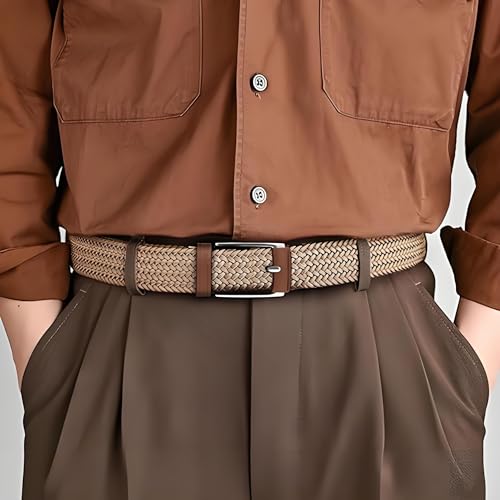 3PC Elastic Belts for Men. Casual Braided Stretch Belt for Men. Mens Woven Belt. Best Gift Men's Belts - necksoother