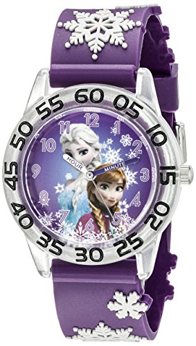 Disney Frozen Kids' Plastic Time Teacher Analog Quartz 3D Strap Watch - necksoother