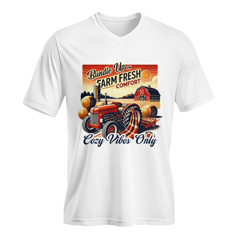 Bundle Up in Farm Fresh Comfort_Cozy Vibes Only 2 - Unisex Jersey Short Sleeve V-Neck Tee - necksoother