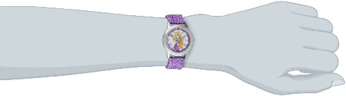 Disney Kids' W000409 Tween Rapunzel Stainless Steel and Purple Glitter Strap Watch - necksoother