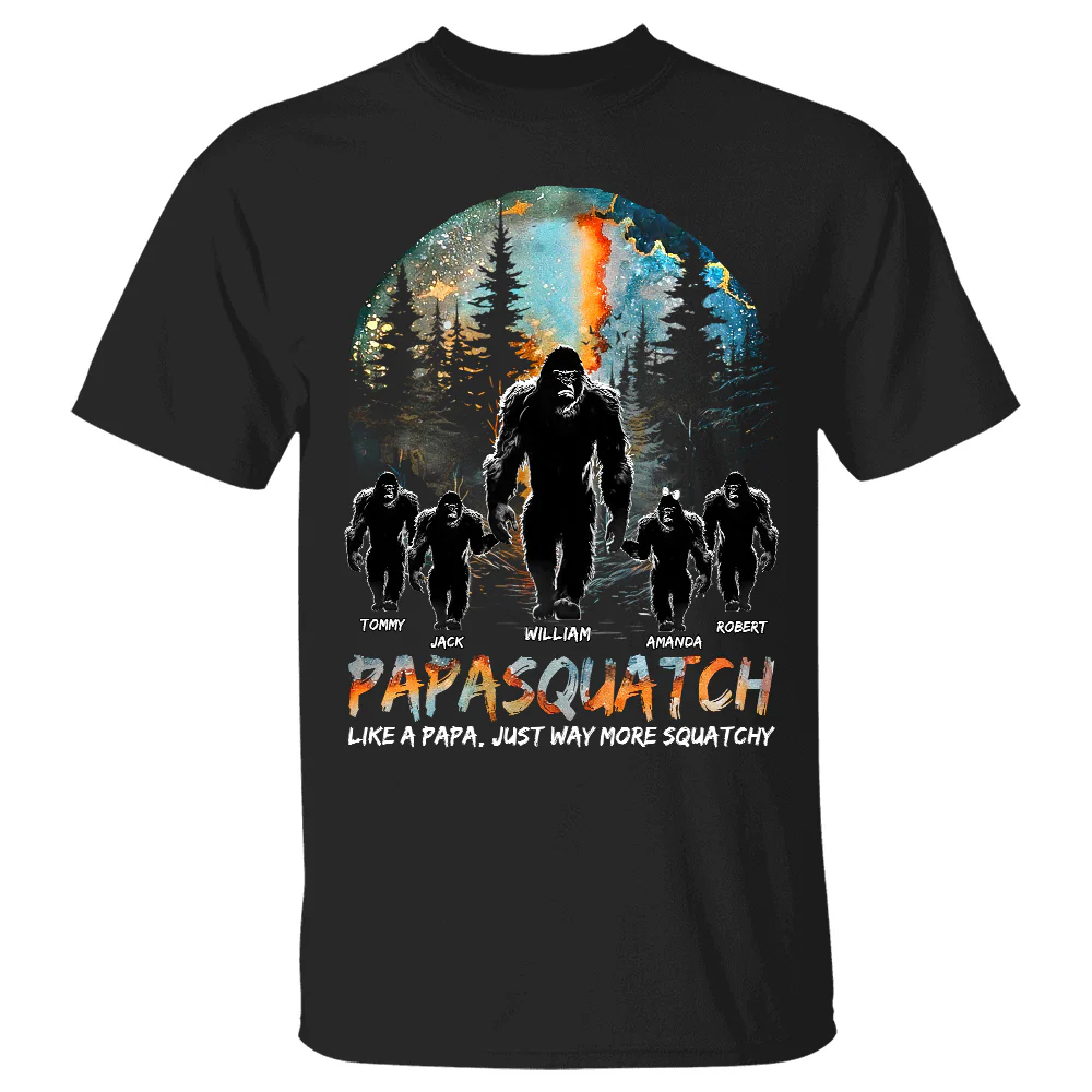 Papasquatch Like A Grandpa Just Way More Squatchy Personalized Shirt For Dad Grandpa H2511 - necksoother
