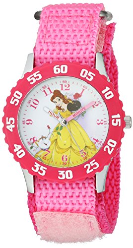 DISNEY The Princess & The Frog Kids' WDS000190 Princess Belle Analog Display Analog Quartz Pink Watch - necksoother