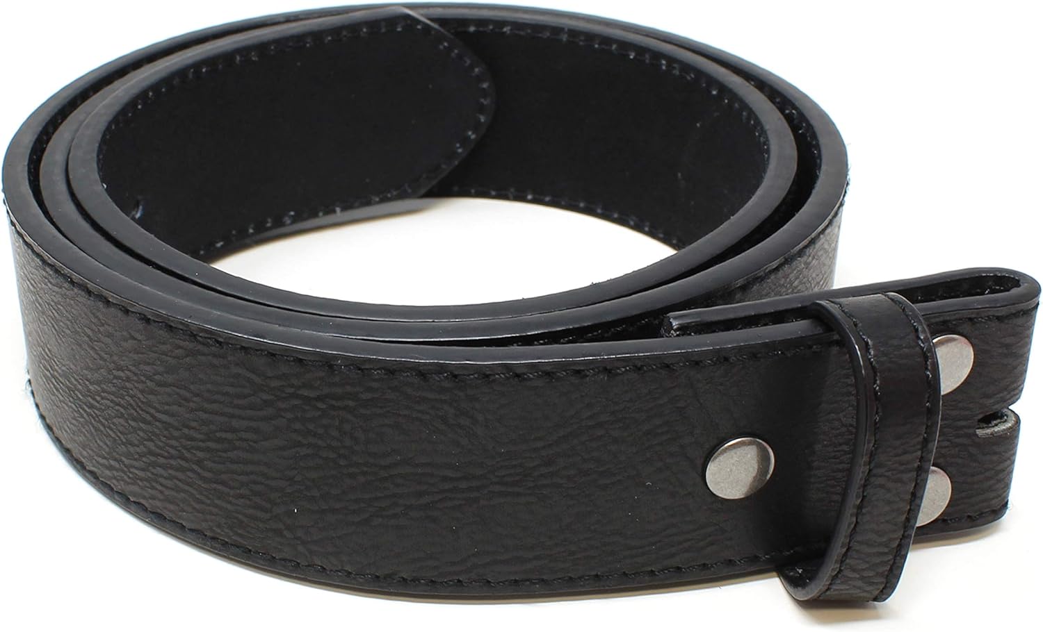 Leather Belt Strap with Vintage Distressed Texture 1.5 Wide with Snaps and without Buckle - necksoother