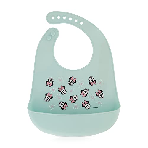 Disney 2-Pack Unisex Baby & Toddler Silicone Bibs with Food Catcher. Soft Waterproof Feeding Accessories - necksoother
