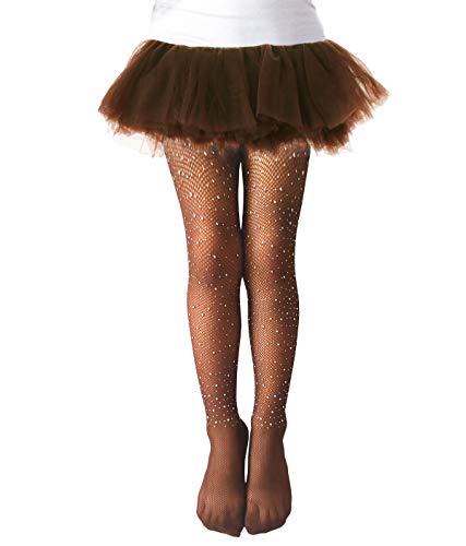 LUCKELF Girls Tights Children's Fishnet Tight 12 Colors Sparkle Rhinestone Hollow Out Pantyhose - necksoother