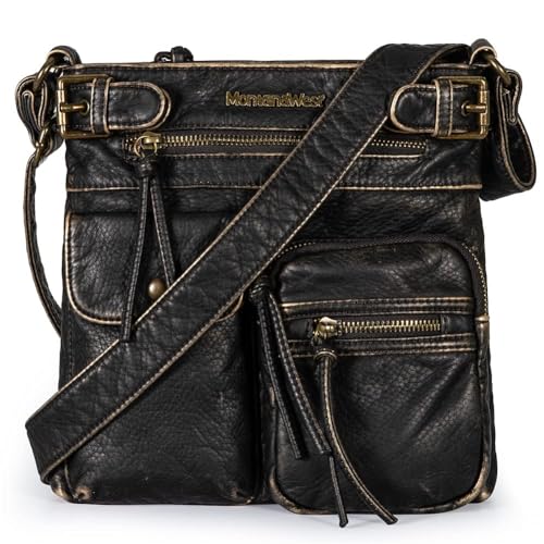 Montana West Crossbody Bag for Women Multi Pocket Shoulder Bags Medium Travel Purses Ultra Soft Washed Leather - necksoother