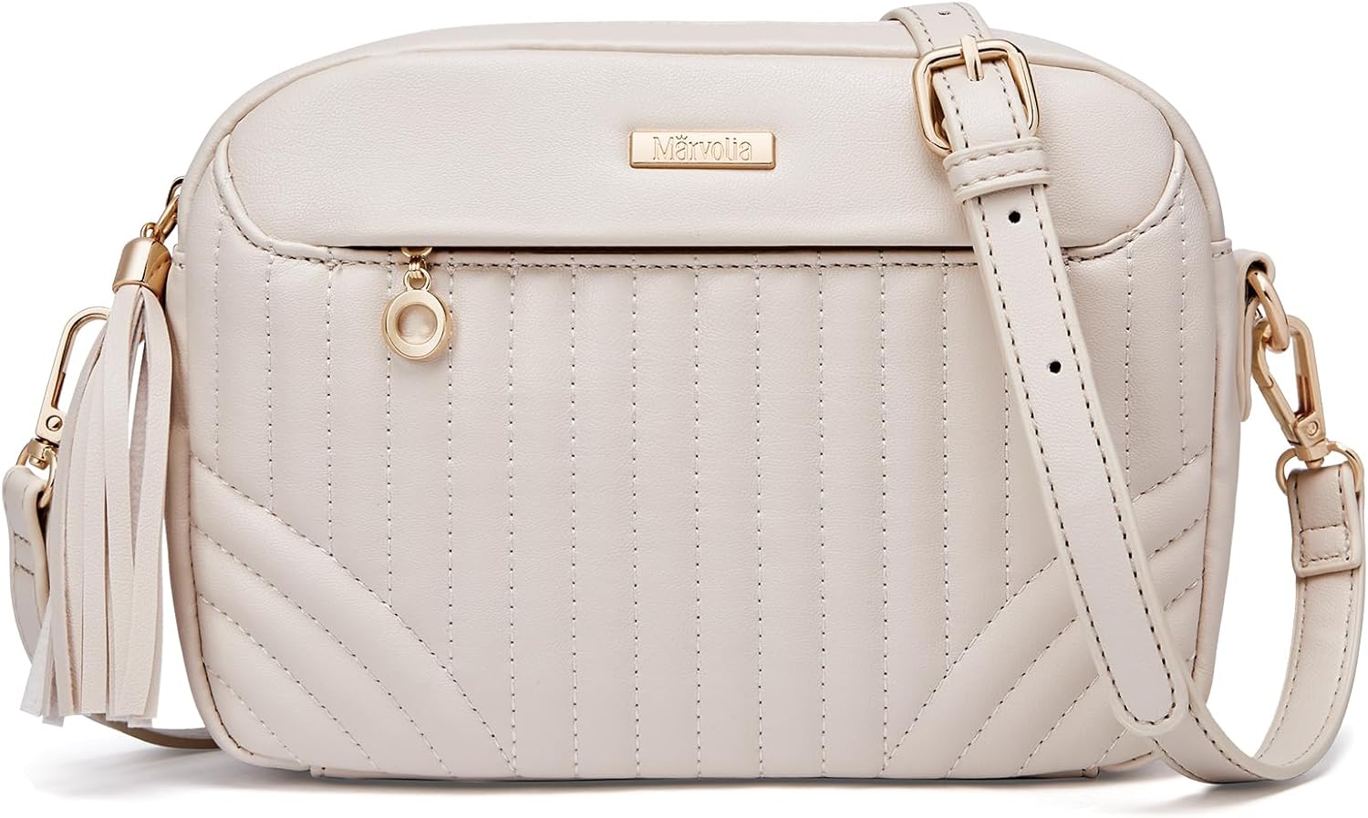 Marvolia Quilted Crossbody Bags for Women Vegan Leather Shoulder Handbag Small Purses with Adjustable Strap - necksoother