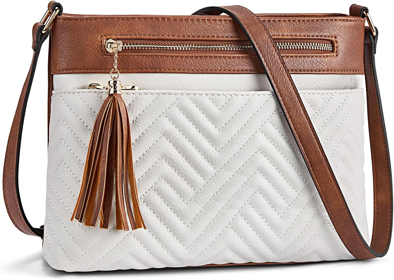 BOSTANTEN Crossbody Bags for Women Quilted Purses Medium Shoulder Handbags with Tassel - necksoother