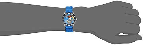 Disney Toy Story Kids' Bezel Stainless Steel Time Teacher Analog Nylon Strap Watch - necksoother