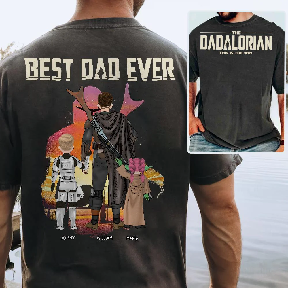 Best Dad Ever - The Dadalorian Personalized Shirt Gift For Dad - Custom Father's Day Gift - necksoother