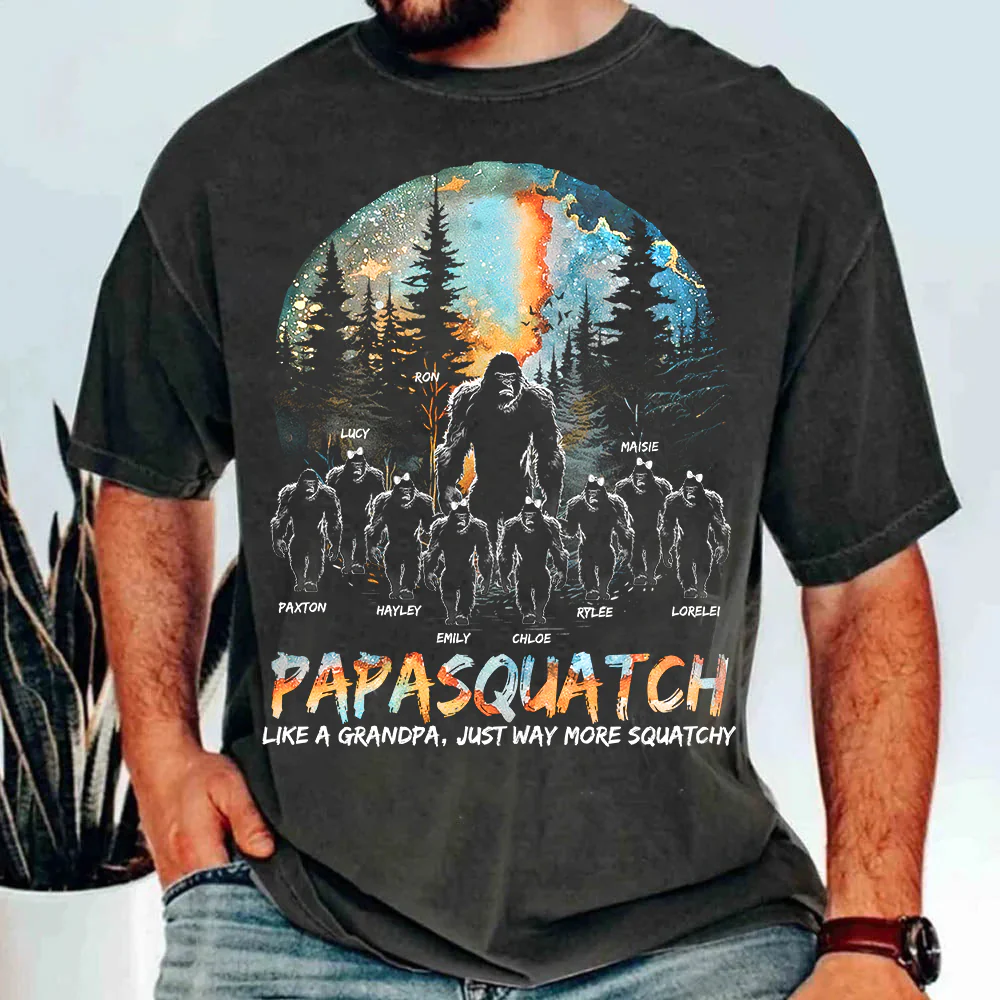 Papasquatch Like A Grandpa Just Way More Squatchy Personalized Shirt For Dad Grandpa H2511 - necksoother