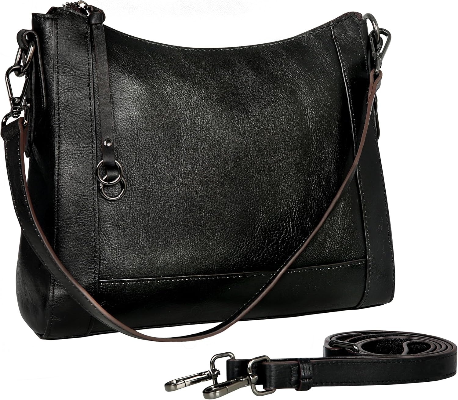 Iswee Genuine Leather Crossbody Bags for Women Satchel Purse Hobo Handbag Ladies Vintage Shoulder Bag Work - necksoother