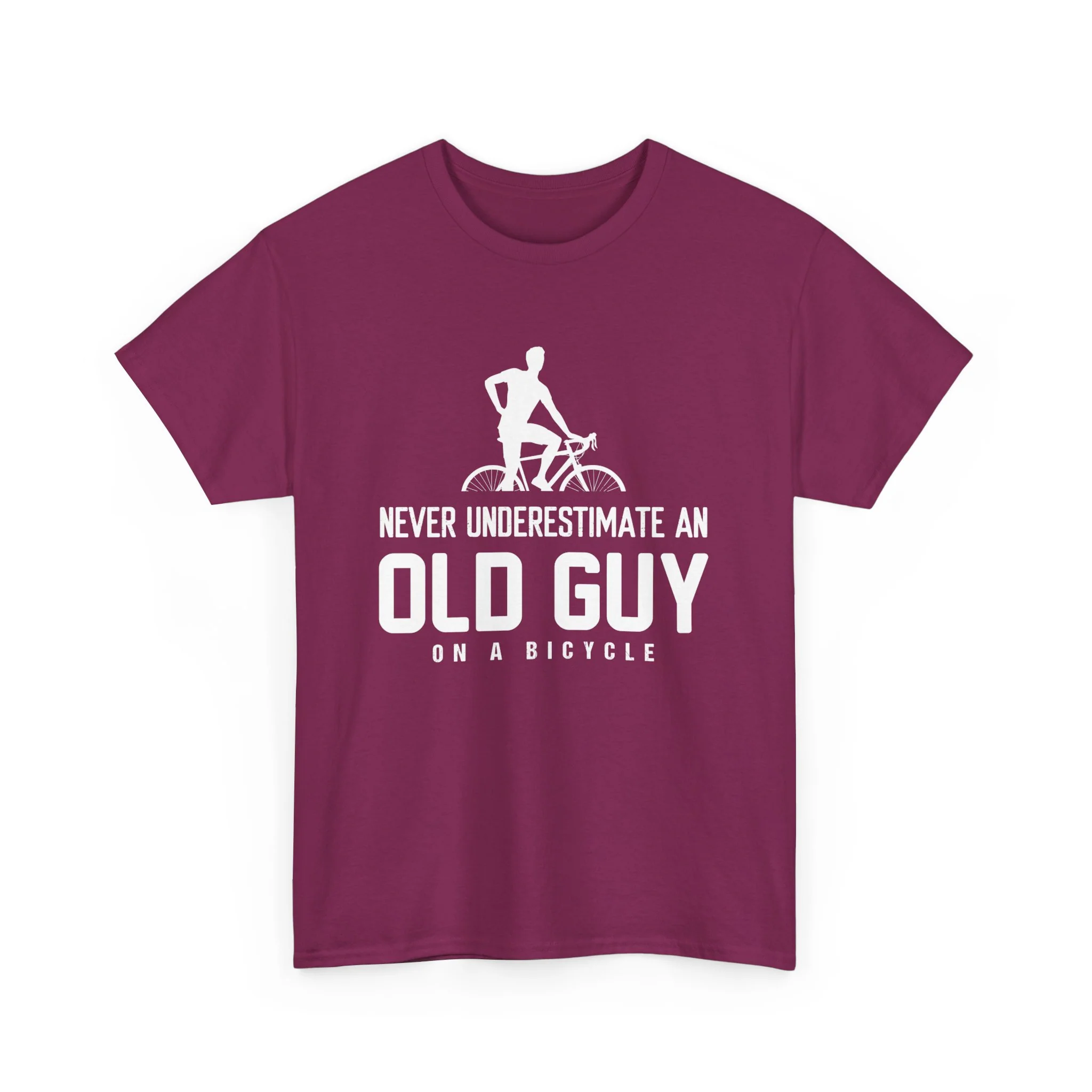Old Guy Riding Heavy Cotton Tee - necksoother