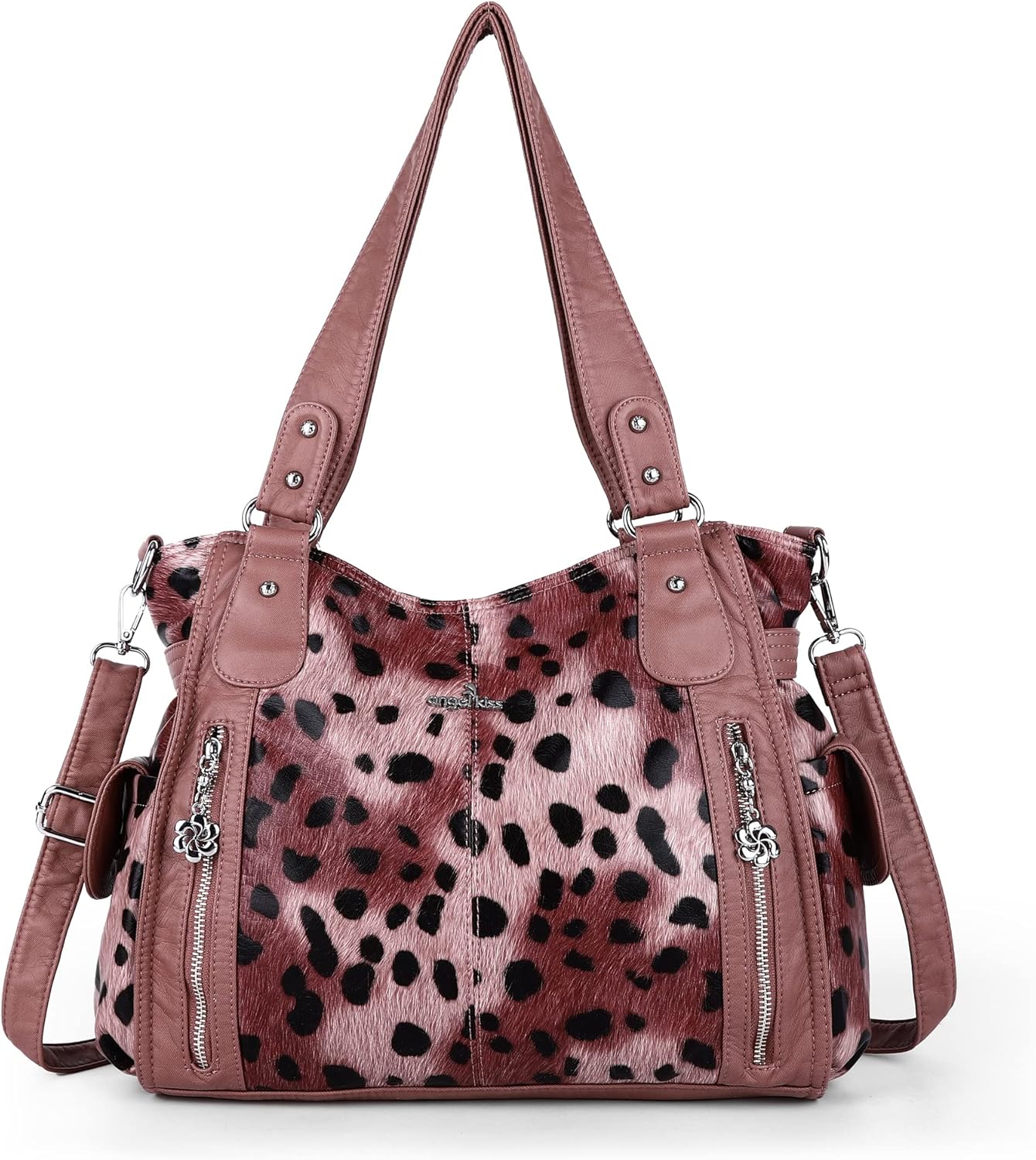 Angel Kiss Handbags for Womens Top-Handle Hobo Purse Roomy Casual Shoulder Bags PU Tote Satchel Purse for Women - necksoother