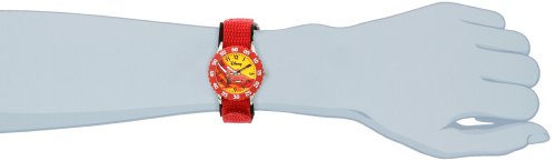 Disney Cars Kids' Bezel Stainless Steel Time Teacher Analog Nylon Strap Watch - necksoother