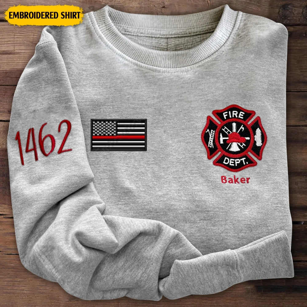 Personalized Shirt for Firefighter Custom Fire Department Name Embroidered Shirt For Fireman Family H2511 - necksoother