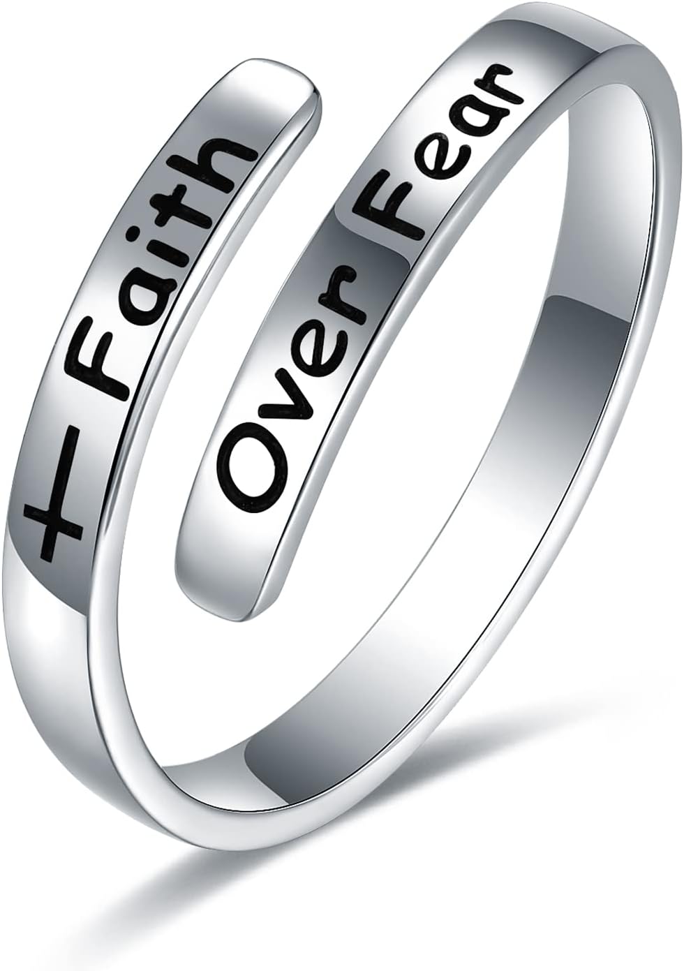 925 Sterling Silver Inspirational Adjustable Rings - Personality Encouragement Jewelry Gift For Women - necksoother
