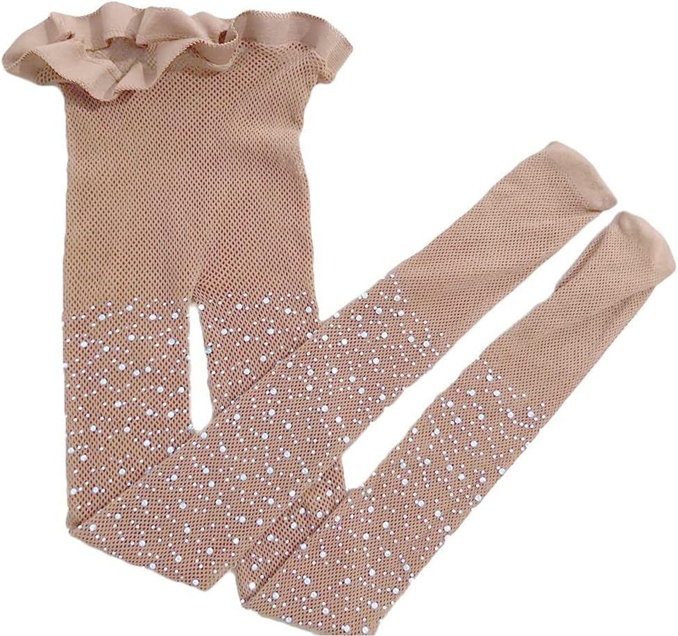 Toddler Kids Girls Tights Children's Fishnet Stockings Sparkle Tights Glitter Rhinestone Hollow Out Pantyhose - necksoother