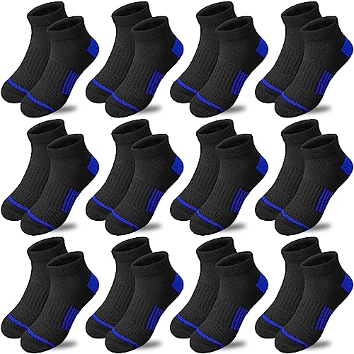 Bemeol Boy socks 12 Pairs kids Ankle Athletic Socks Low Cut Socks for Little Big Kids - necksoother