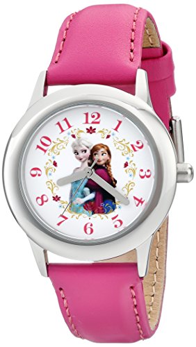DISNEY Frozen Kids' Stainless Steel Time Teacher Analog Quartz Strap Watch - necksoother
