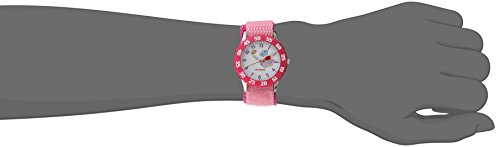 Red Balloon Kids' W000182 Butterflies Time Teacher Stainless Steel Watch with Pink Nylon Band - necksoother