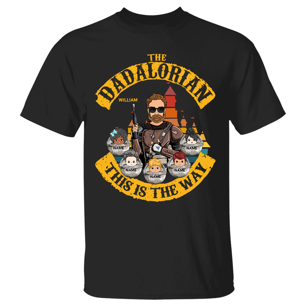 The Dadalorian This Is The Way Personalized Shirt For Dad - Custom Nickname With Kids - necksoother