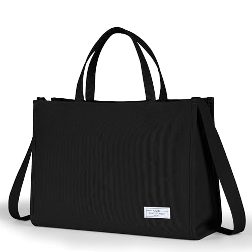 KALIDI Tote Bag for Women Corduroy Crossbody Bag Casual Zipper Tote Fashion Shoulder Handbag Hobo bag with Pockets - necksoother