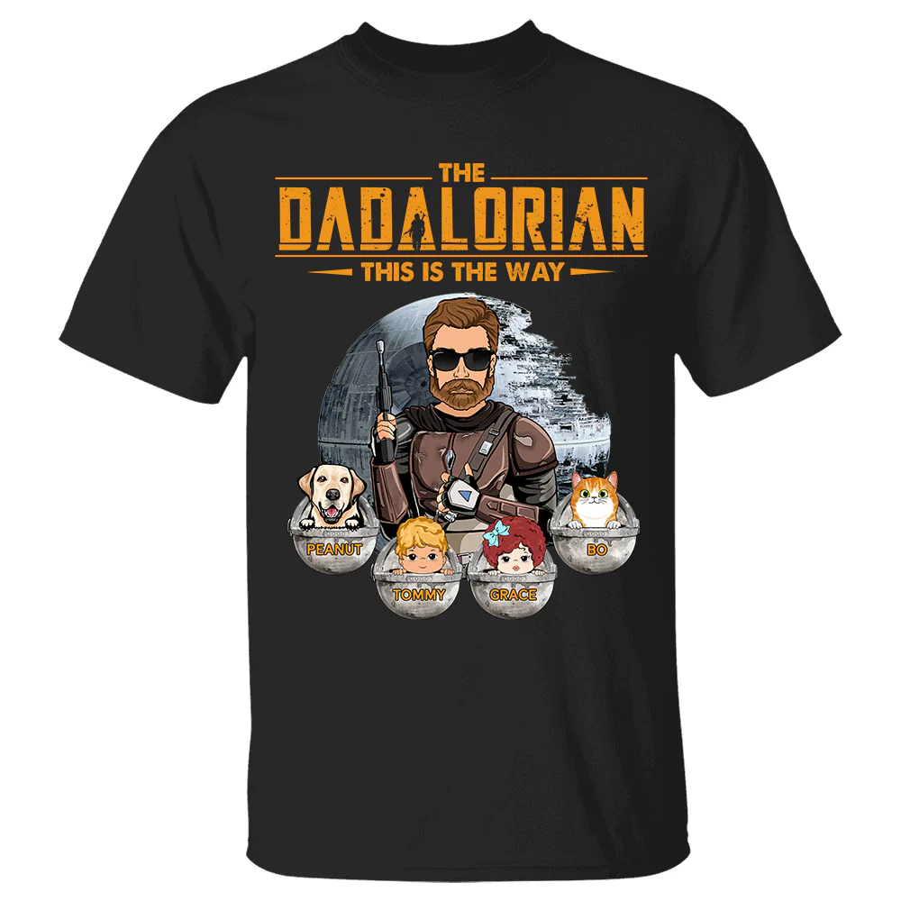 The Dadalorian This Is The Way - Custom Shirt With Kids Gift For Dad Mom - necksoother