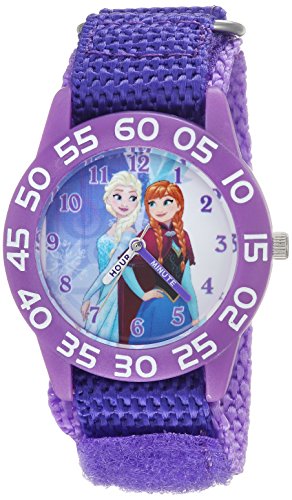 Disney Frozen Kids' Plastic Time Teacher Analog Quartz Nylon Strap Watch - necksoother
