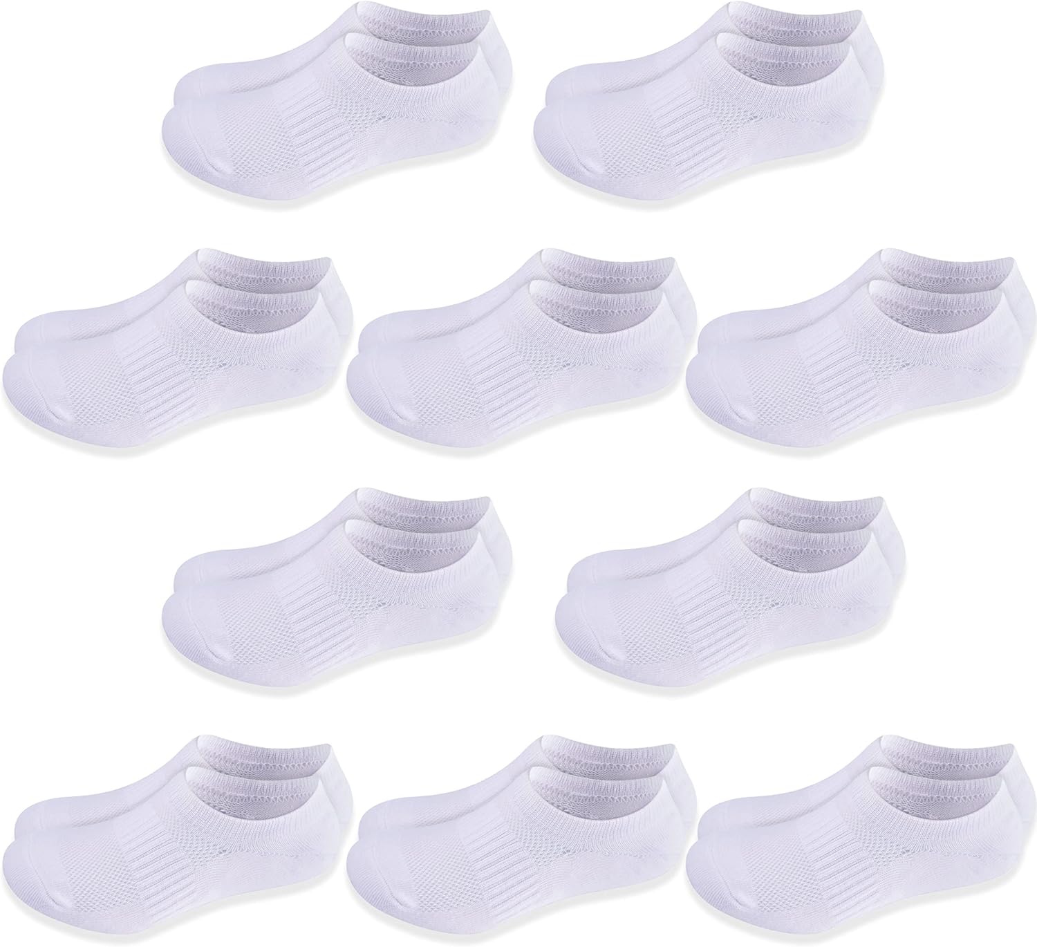 Cozi Foot 10 Pairs Boys Girls No Show Socks Cotton Non Slip Low Cut Socks - necksoother