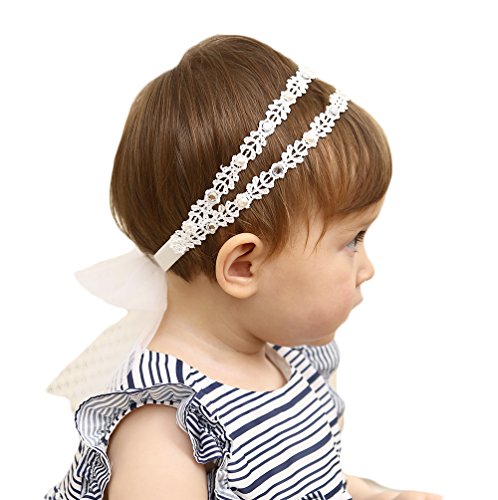 DANMY Baby Girl Super Elastic Headband.Cotton Lace Toddler Hair Band.Infant Soft Turban Hair Accessories Set - necksoother