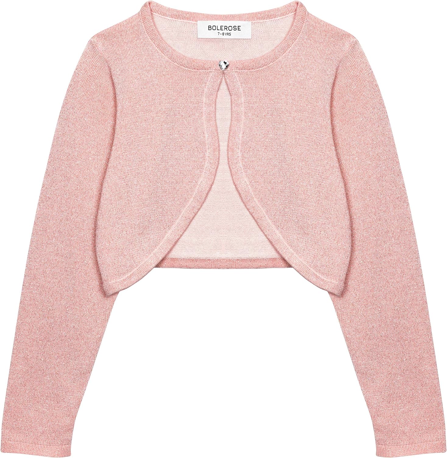 BOLEROSE Girls Long Sleeve Sparkle Cardigan Childrens Kids Bolero Shrug - necksoother