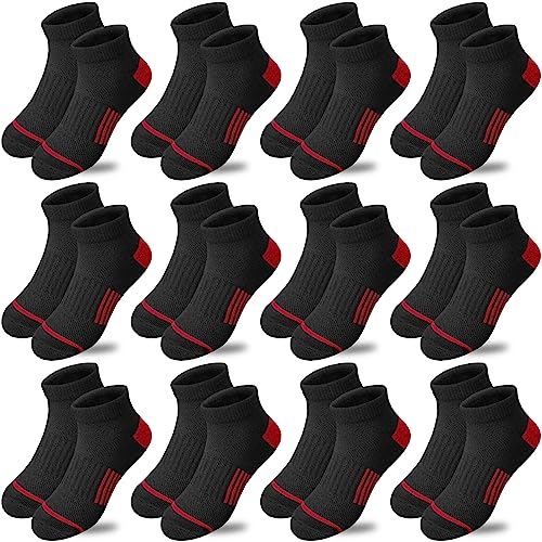 Bemeol Boy socks 12 Pairs kids Ankle Athletic Socks Low Cut Socks for Little Big Kids - necksoother