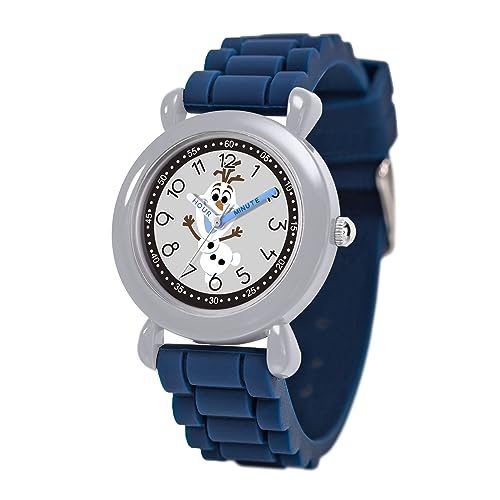 Disney 100 Kids' Plastic Time Teacher Analog Quartz Silicone Strap Watch - necksoother