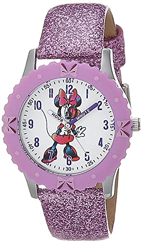 Disney Minnie Mouse Kids' Bezel Stainless Steel Time Teacher Analog Strap Watch - necksoother