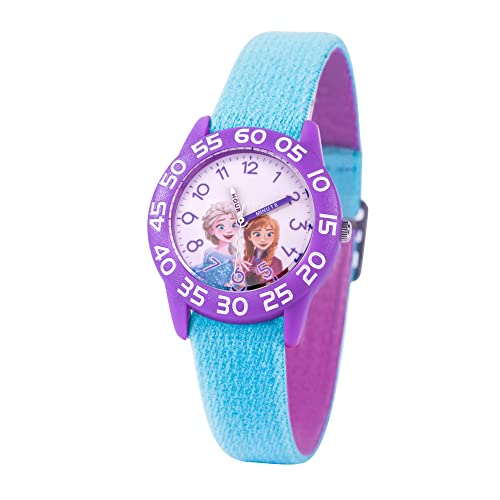 Disney Frozen Kids' Plastic Time Teacher Analog Quartz Nylon Strap Watch - necksoother