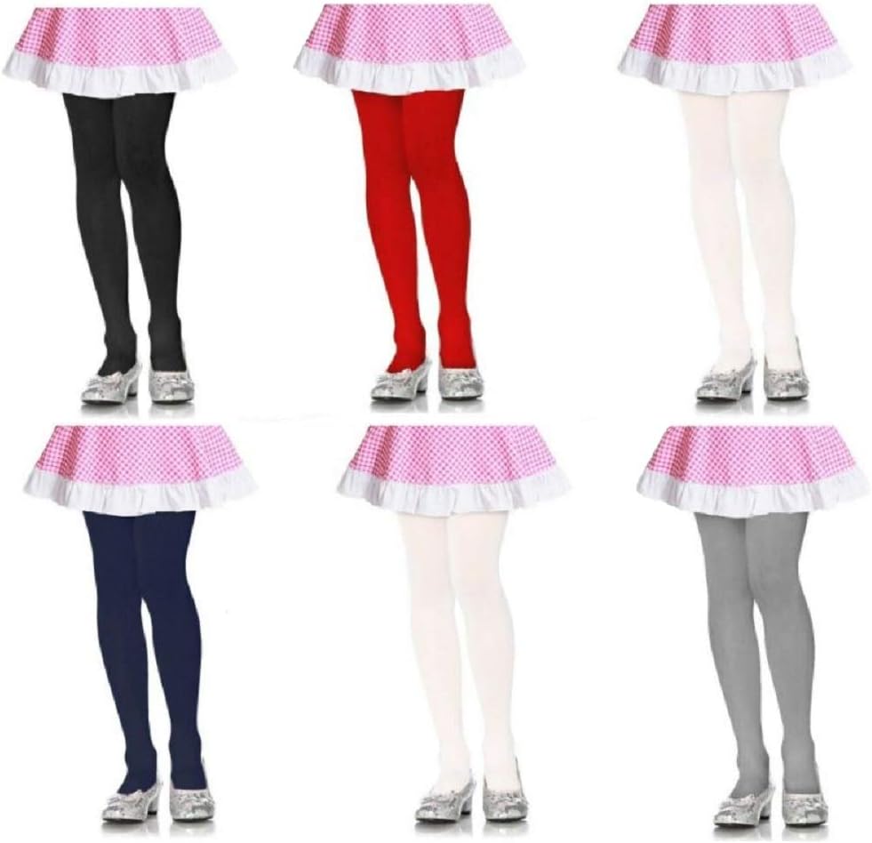 I&S 6 Pack Girl's Winter Tights Fashion Kids Stretch Comfortable Assorted Colors Prints Designs - necksoother