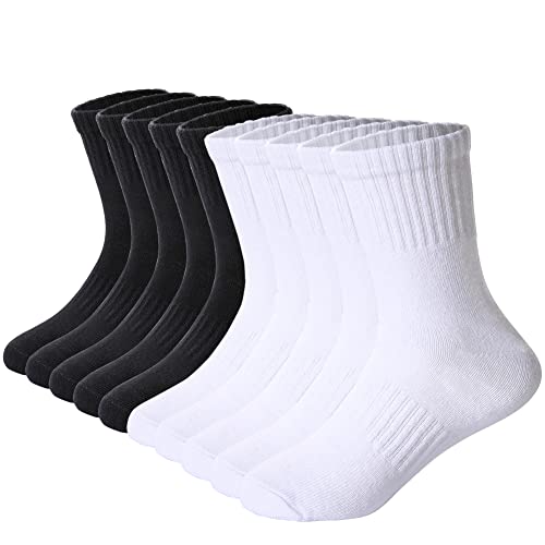 DoSmart Kids Athletic Crew Socks Boys Girls Classics Cotton School Uniform Childs Sports Breathable Casual Socks 10 Pairs - necksoother