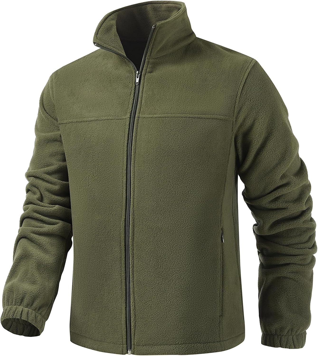 Men's Casual Outdoor Fleece Zip Jacket Long Sleeve Warm Winter Coat for Men with Zip Pocket - necksoother