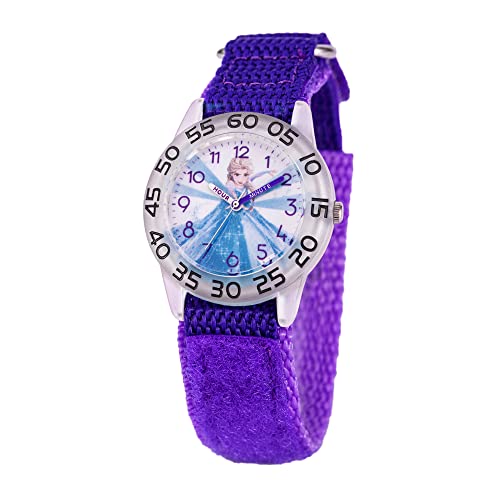Disney Frozen Kids' Plastic Time Teacher Analog Quartz Nylon Strap Watch - necksoother