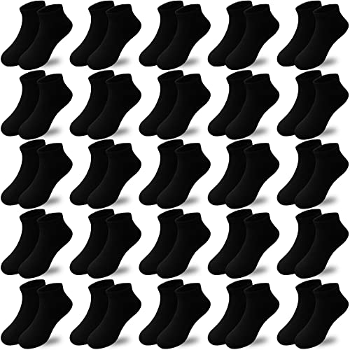 Boys Socks 25 Pairs kids Sport Ankle Athletic Socks Half Cushion Low Cut socks - necksoother
