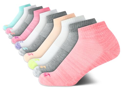 Avia Girls Athletic Performance Cushion Quarter Cut Ankle Socks (10 Pack) - necksoother