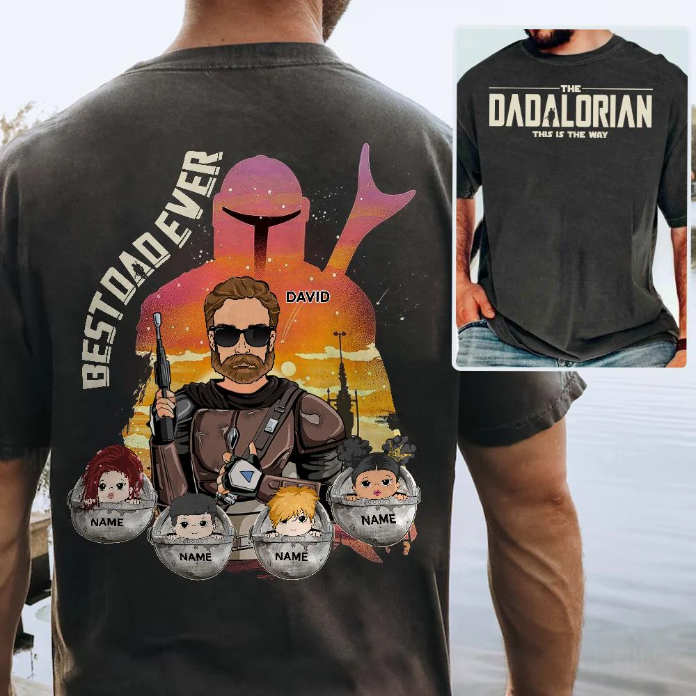 Best Dad Ever - The Dadalorian Personalized Shirt Gift For Dad - Custom Father's Day Gift Ver 2 - necksoother