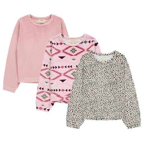 BTween Girls' Cozy Sweatshirt Set - Soft. Warm. and Stylish - Pack of 3 with Fun Designs - necksoother