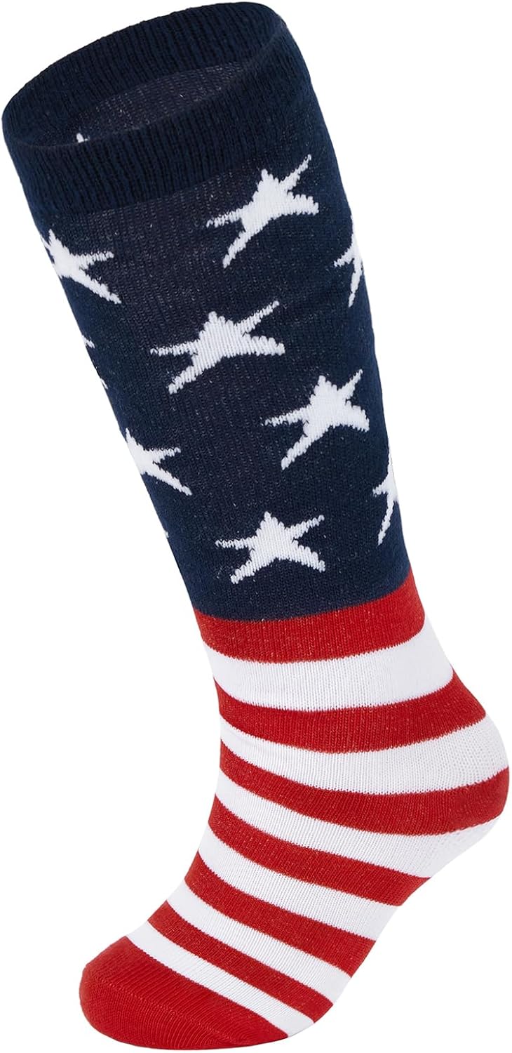 American Trends Kids Toddler Soccer Socks Knee High Tube long Socks Three Stripes Uniform Socks for Boys Girls 1-9 years - necksoother